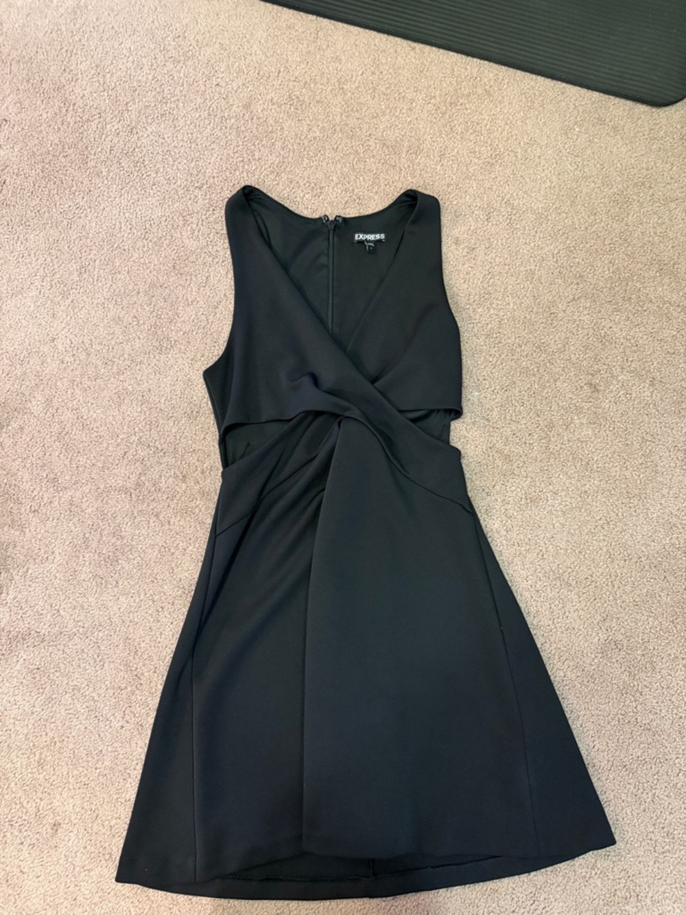 Express Black Twist-Front Mini Dress